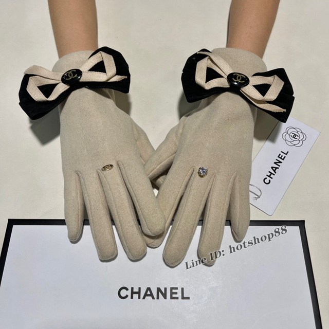 CHANEL專門店2022新款羊毛十懶兔毛內裏加絨女士手套 香奈兒懶兔毛羊毛手套 mmyj1668